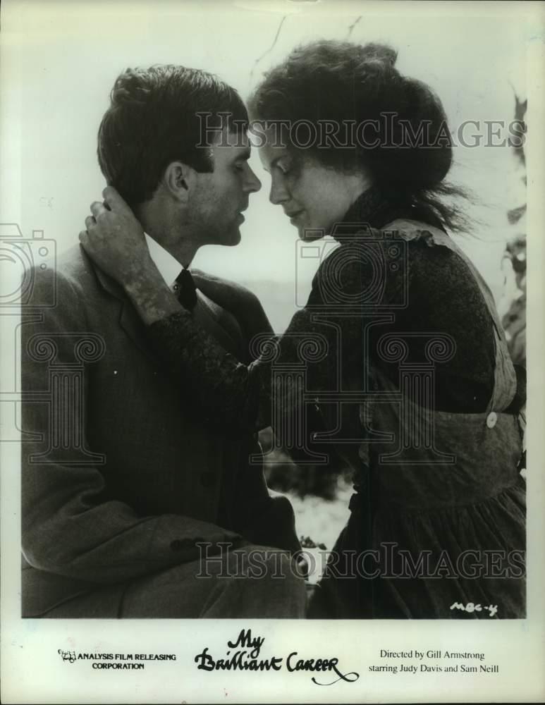 1980 Press Photo Actress Judy Davis and Sam Neill in \