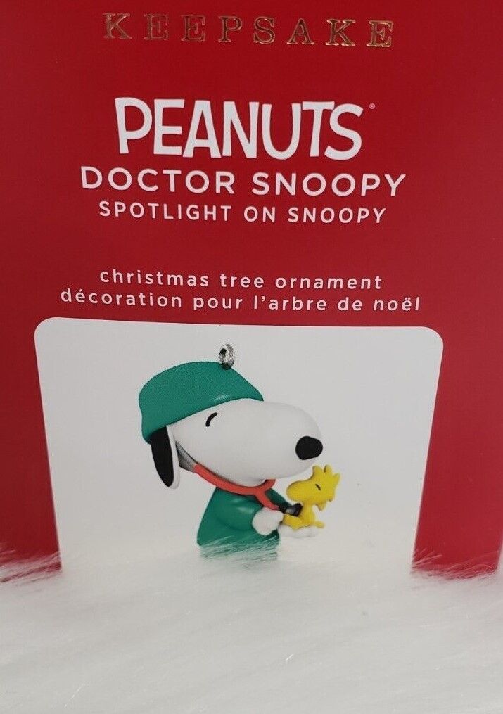 2020 Hallmark Spotlight on Snoopy Doctor Snoopy  Ornament -Box wear