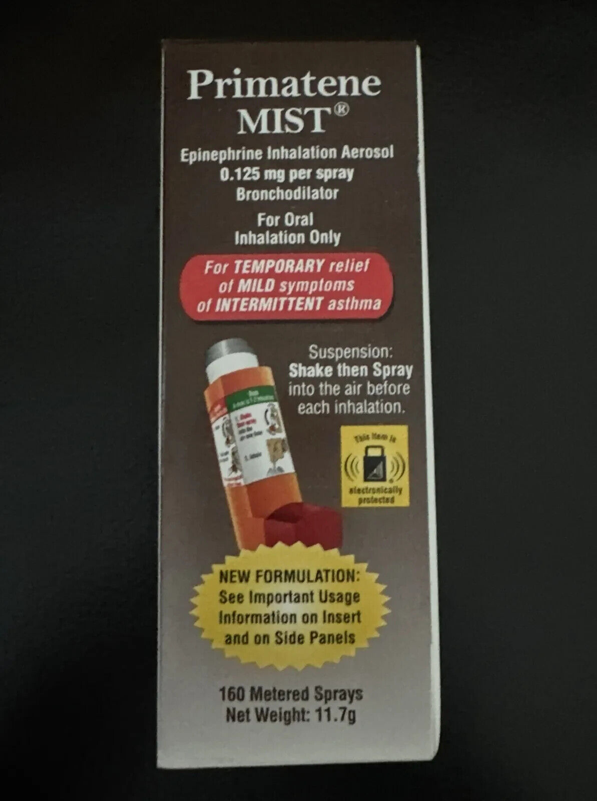 Primatene Mist Epinephrine Inhalation Aerosol 160 Sprays EXP 01/2025+