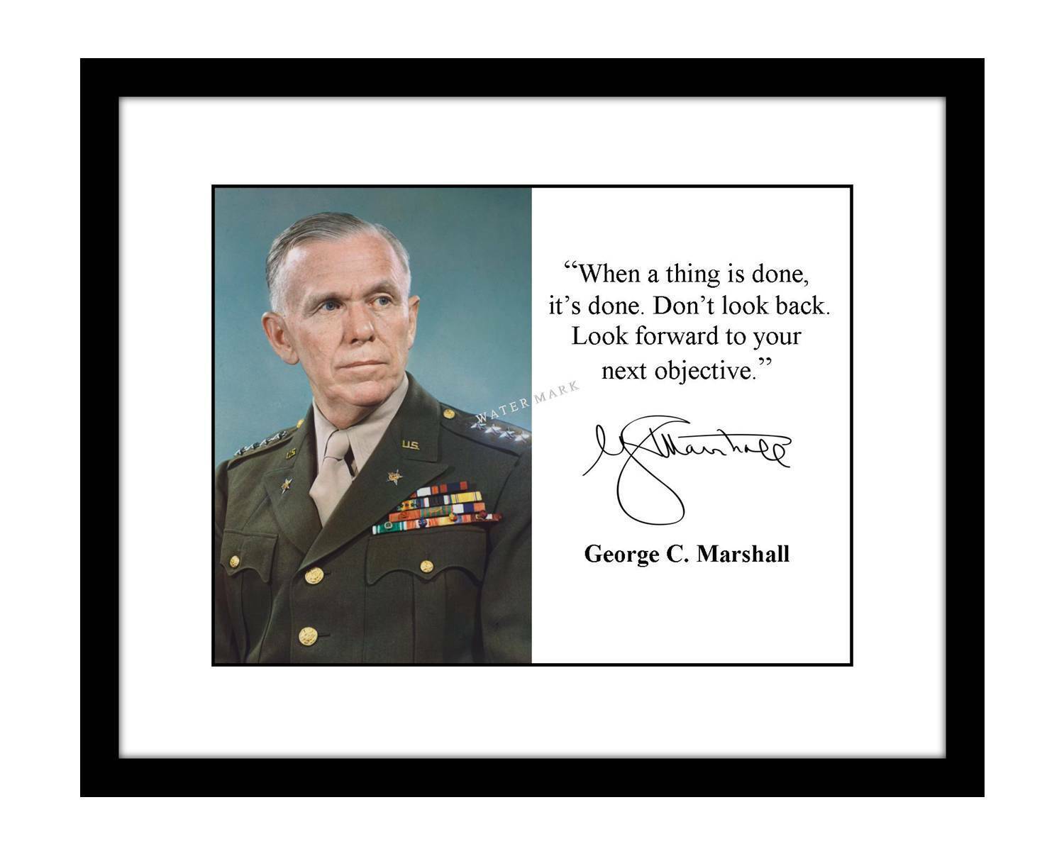 George C. Marshall 8x10 Signed photo print quote WW2 World War II ARMY general