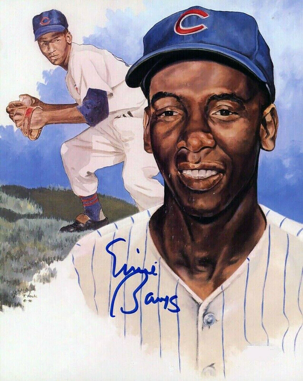 Ernie Banks Mr Cub MLB HOF 8.5x11 Photo Reprint