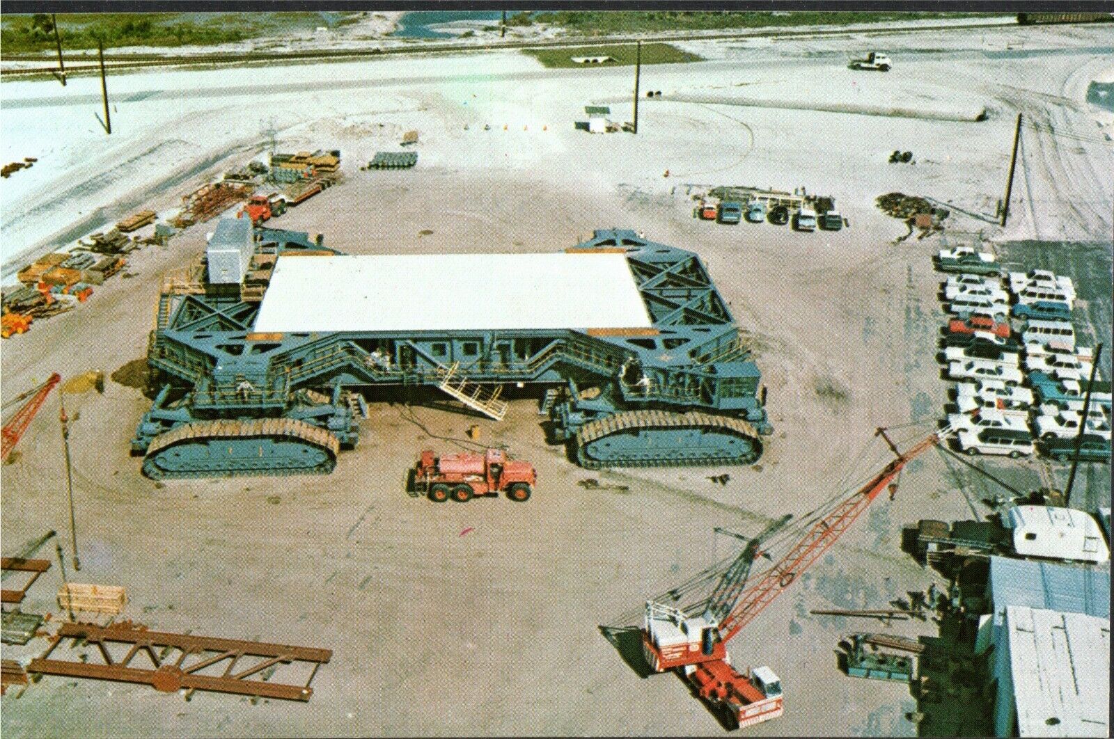 Postcard Aerial View JFK Space Center Florida FL Apollo Crawler Transport #1