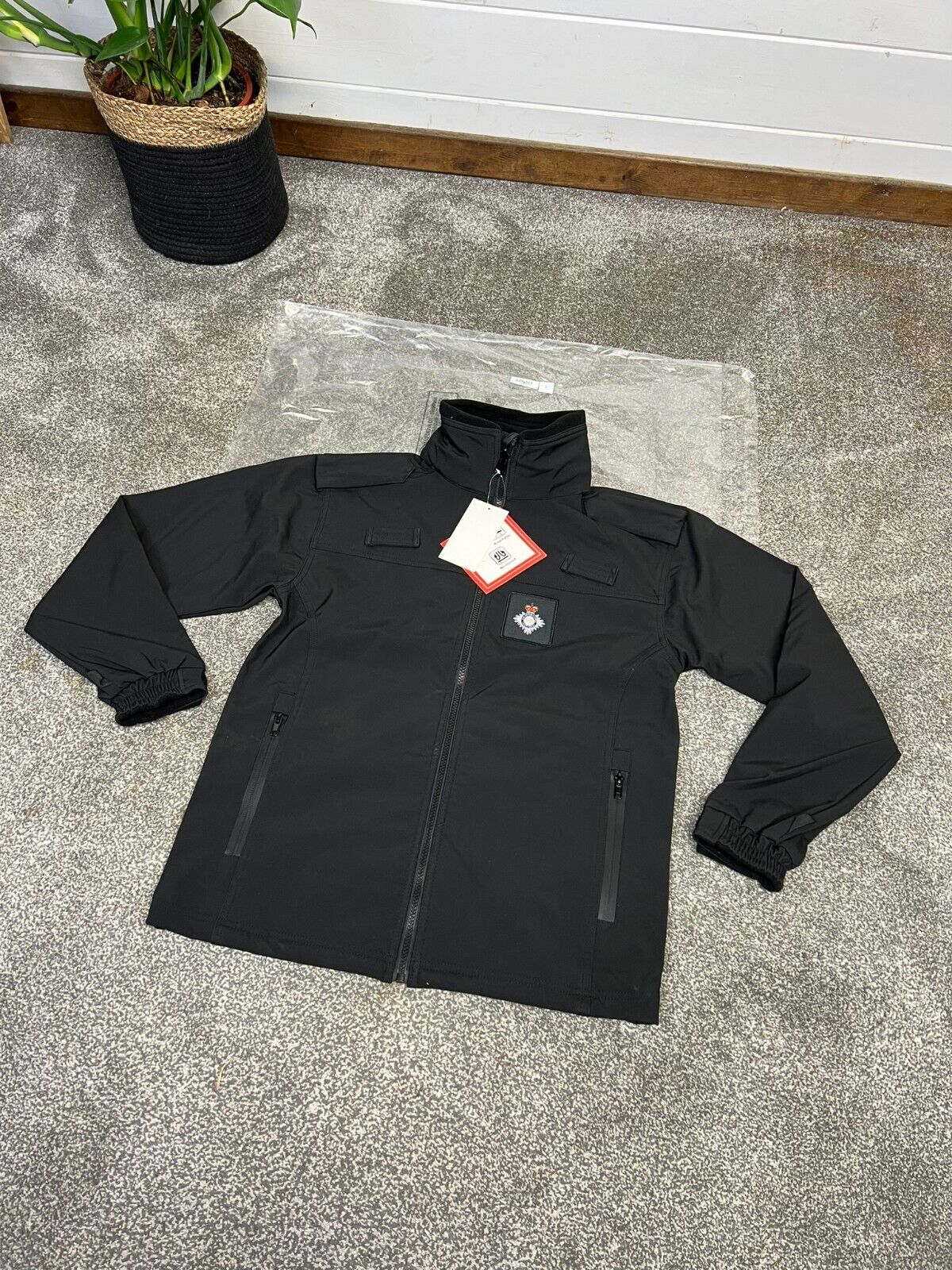 NEW Prison Uniform Black Softshell Jacket Waterproof Breathable Security SMALL