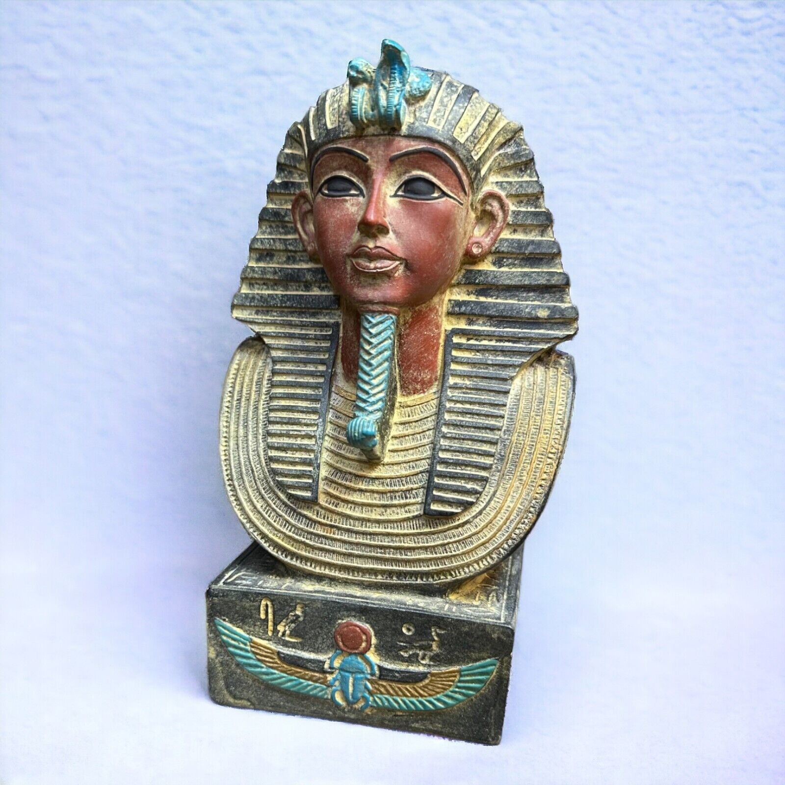 RARE ANTIQUITIES ANCIENT STATUE of Head Tutankhamun Unique Pharaonic Egyptian BC
