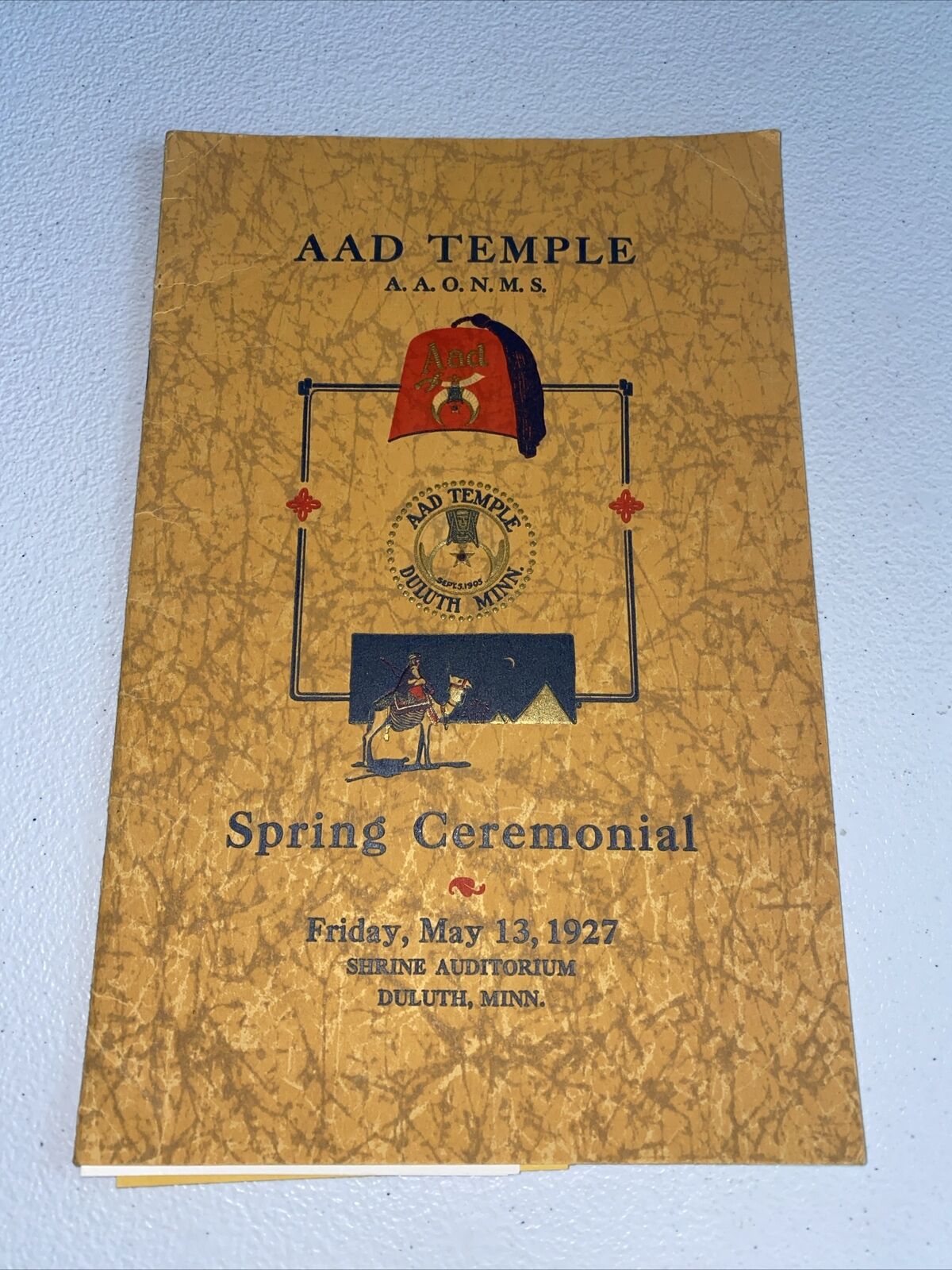 Vintage 1927 Temple AAD Midwest Shrine Duluth Minnesota Souvenir Program Extras