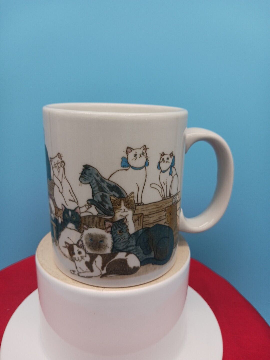 Vintage Otagiri Japan Cats On Crate Coffee Mug