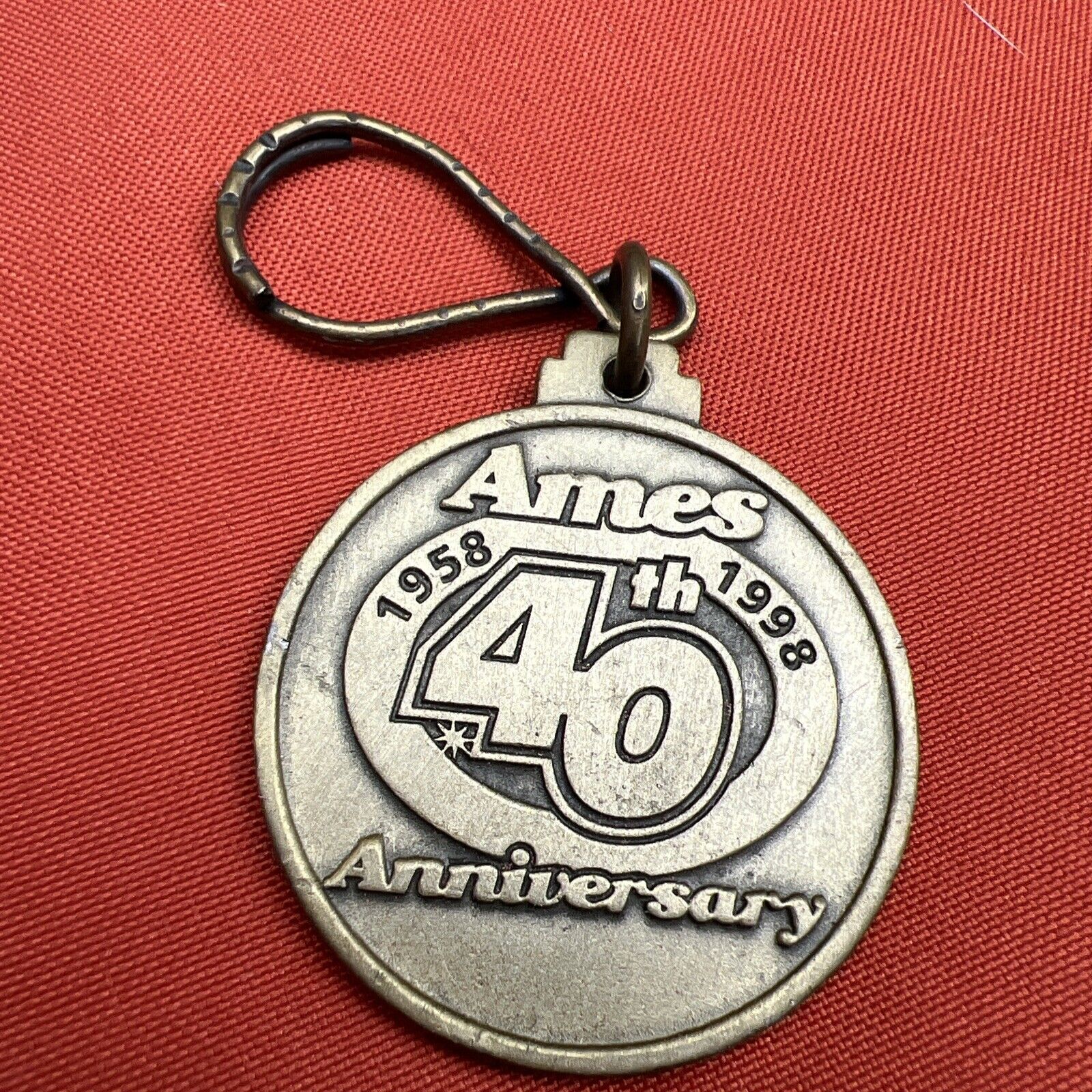 Vintage Ames Department Store 40th Anniversary Keychain RARE Employee Issued