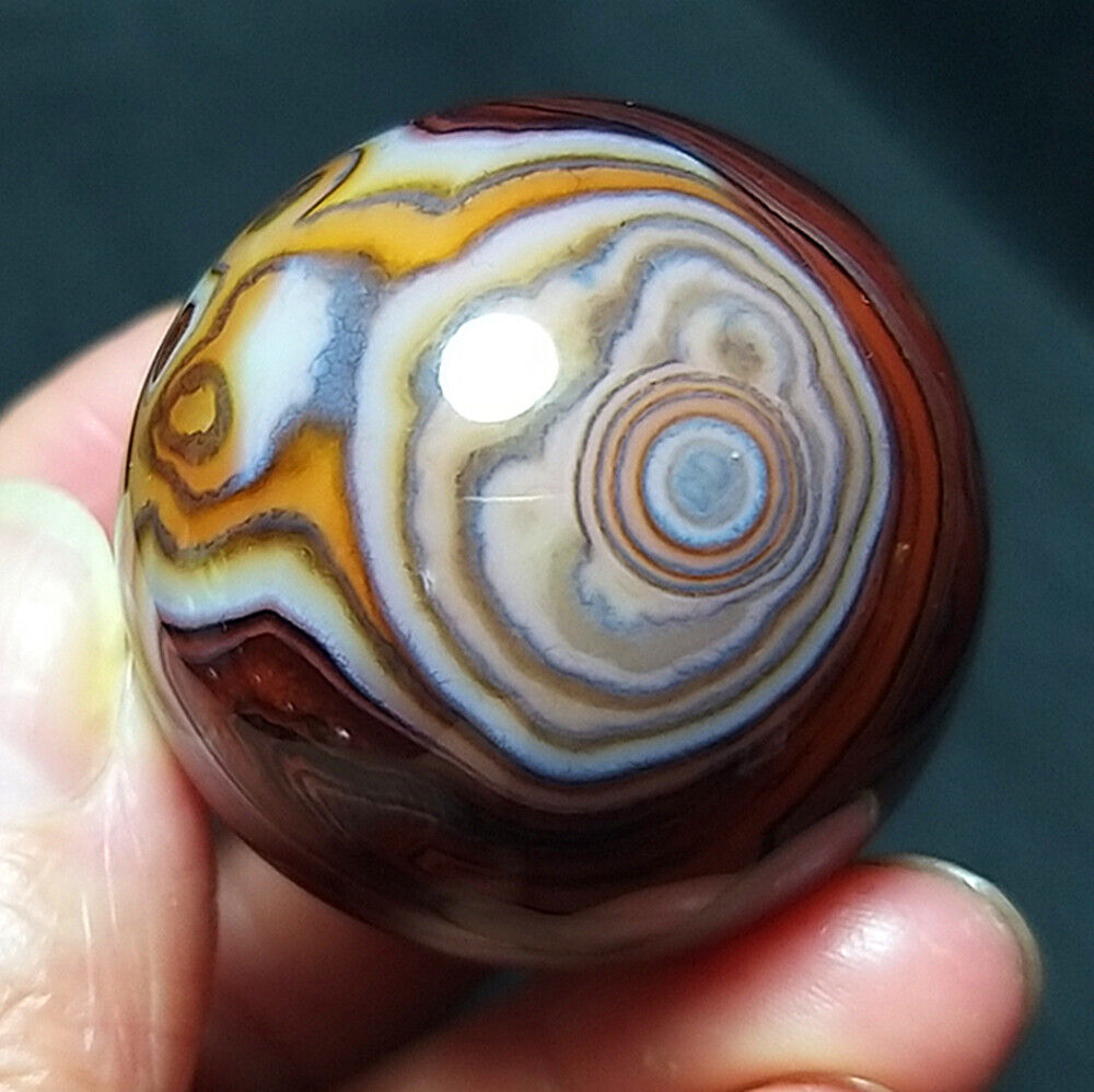 TOP 65.2G 36MM Natural Polished Banded Agate Crystal Sphere Ball Healing A1849