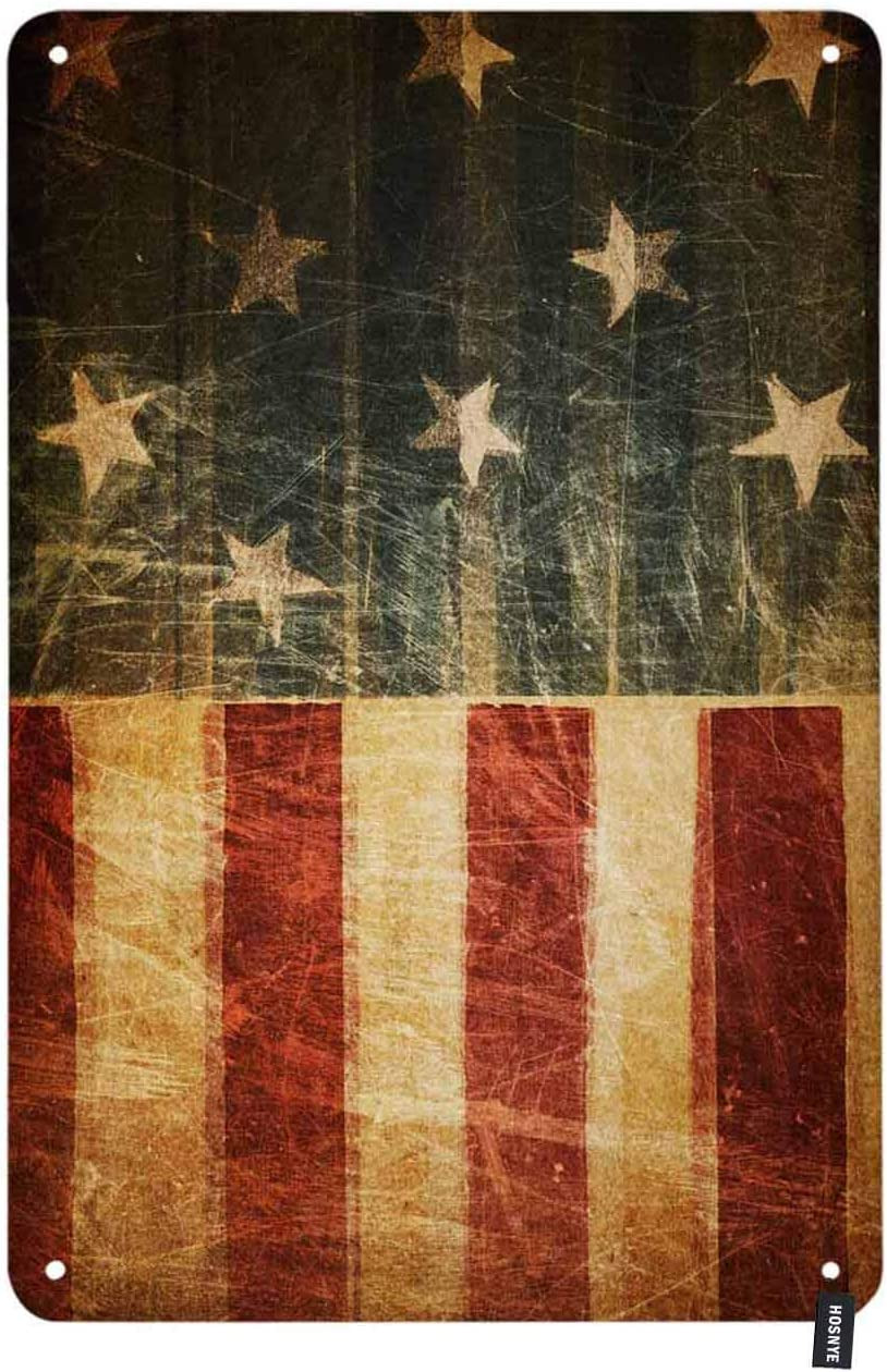 American Flag Tin Sign Vintage Usa Flag Patriotic July 4Th Independence Day Vint
