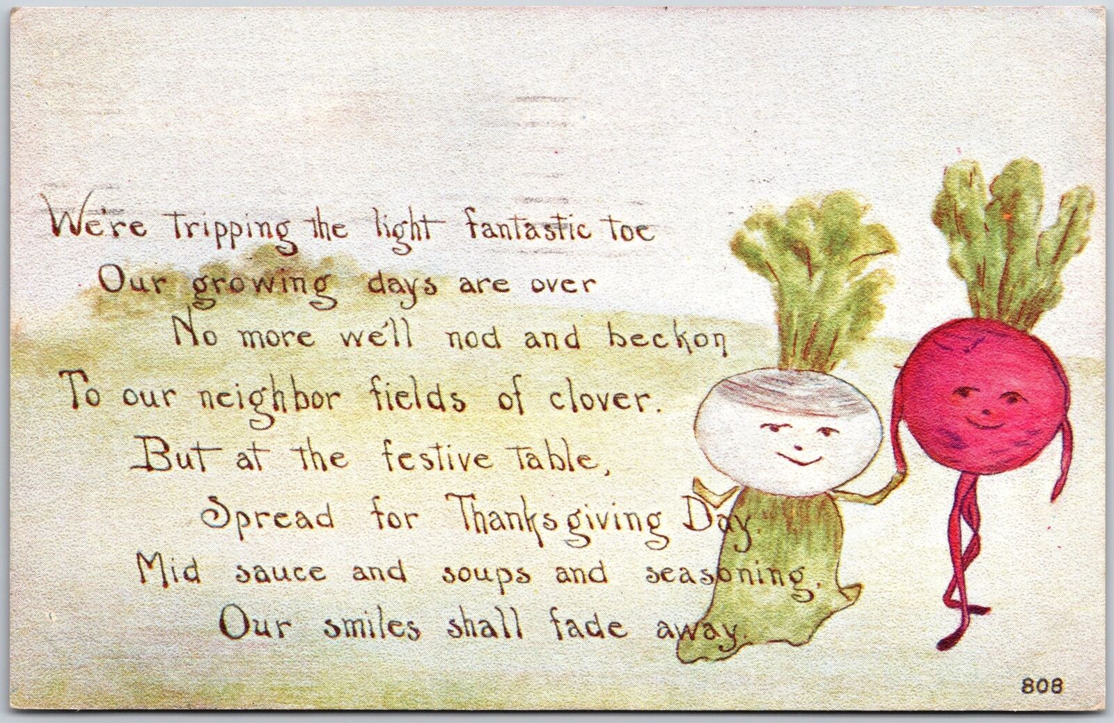 1914 Thanksgiving Day Message Greetings And Wishes Card Posted Postcard
