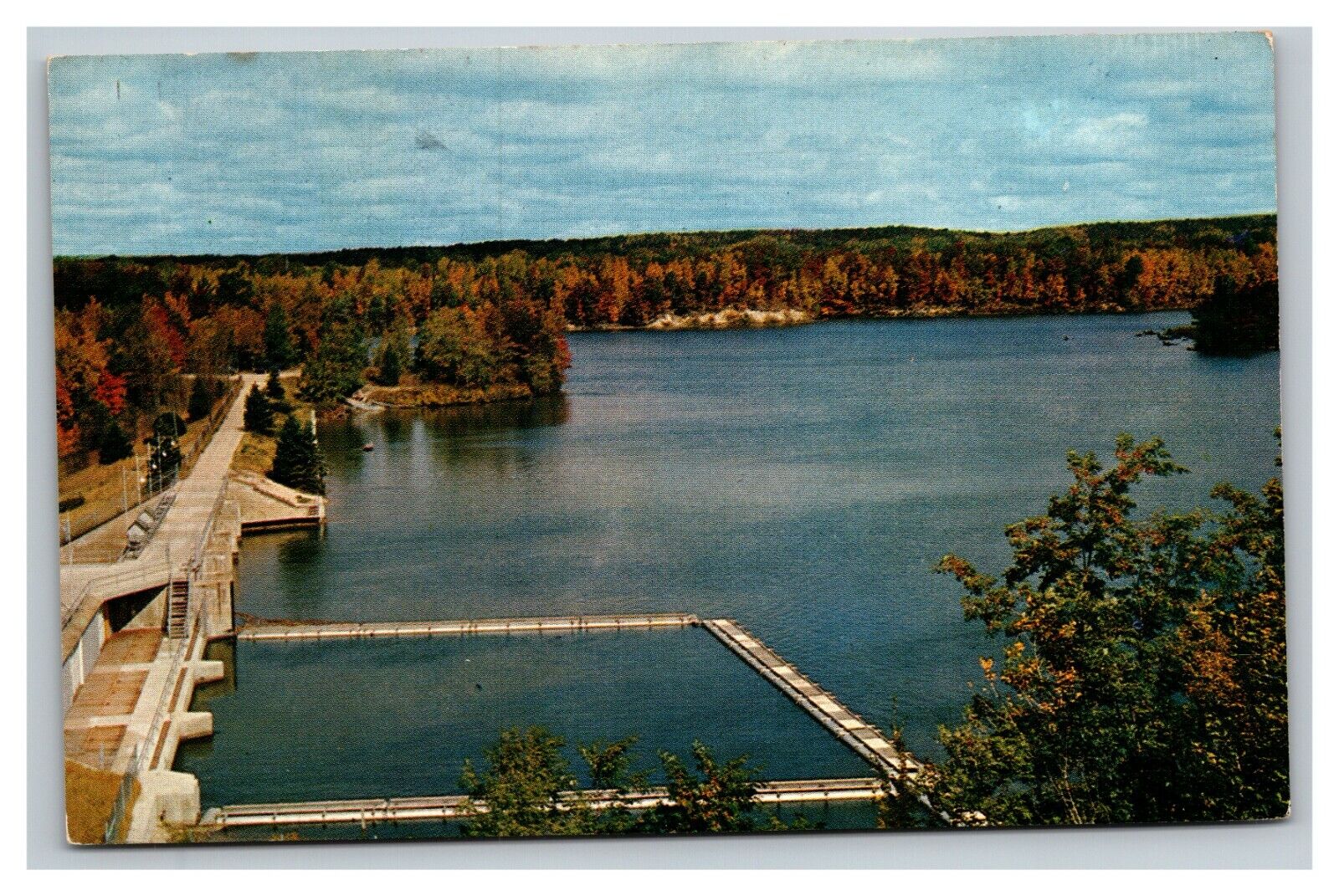 Vintage 1960's Postcard Tippy Dam on the Manistee River Michigan