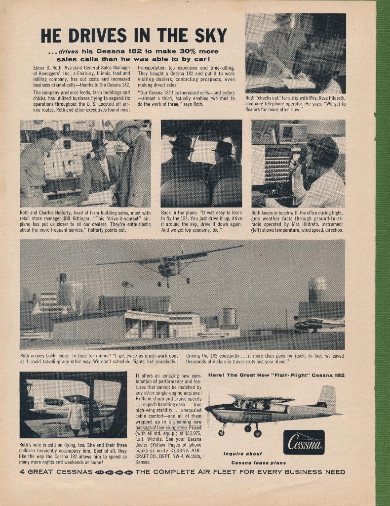 Magazine Ad - 1957 - Cessna Airplanes - Wichita, KS