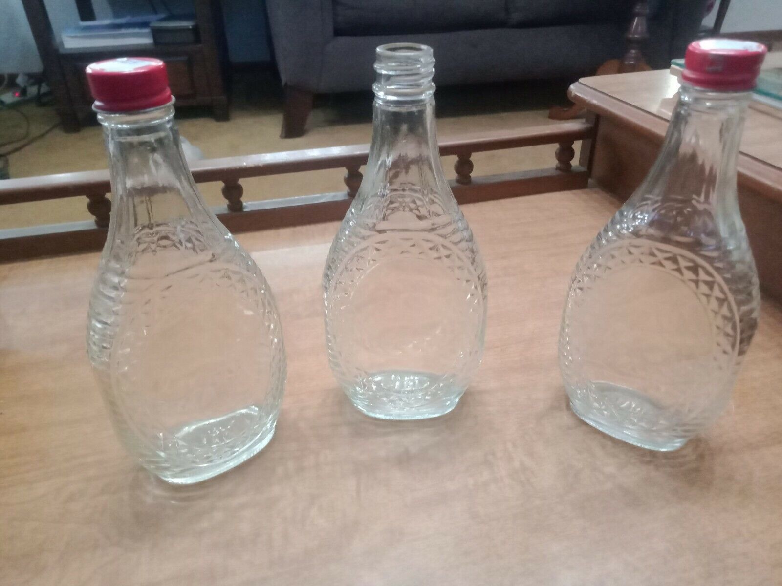 3 Vintage Bottles Log Cabin Syrup