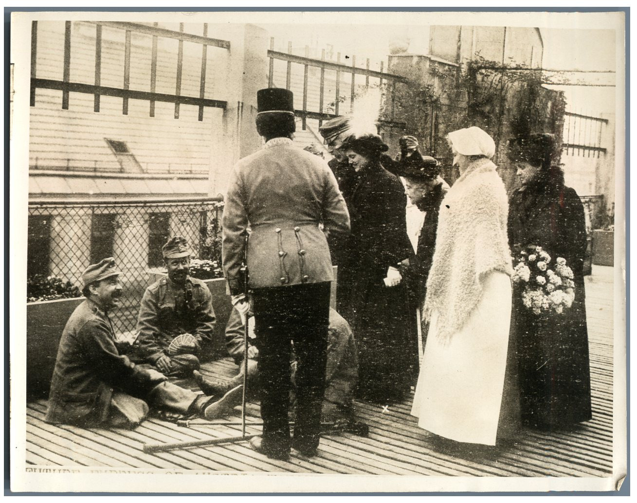 World War I - Vintage Archduchess Zita visiting the 11th Reserve in Vienna. WW