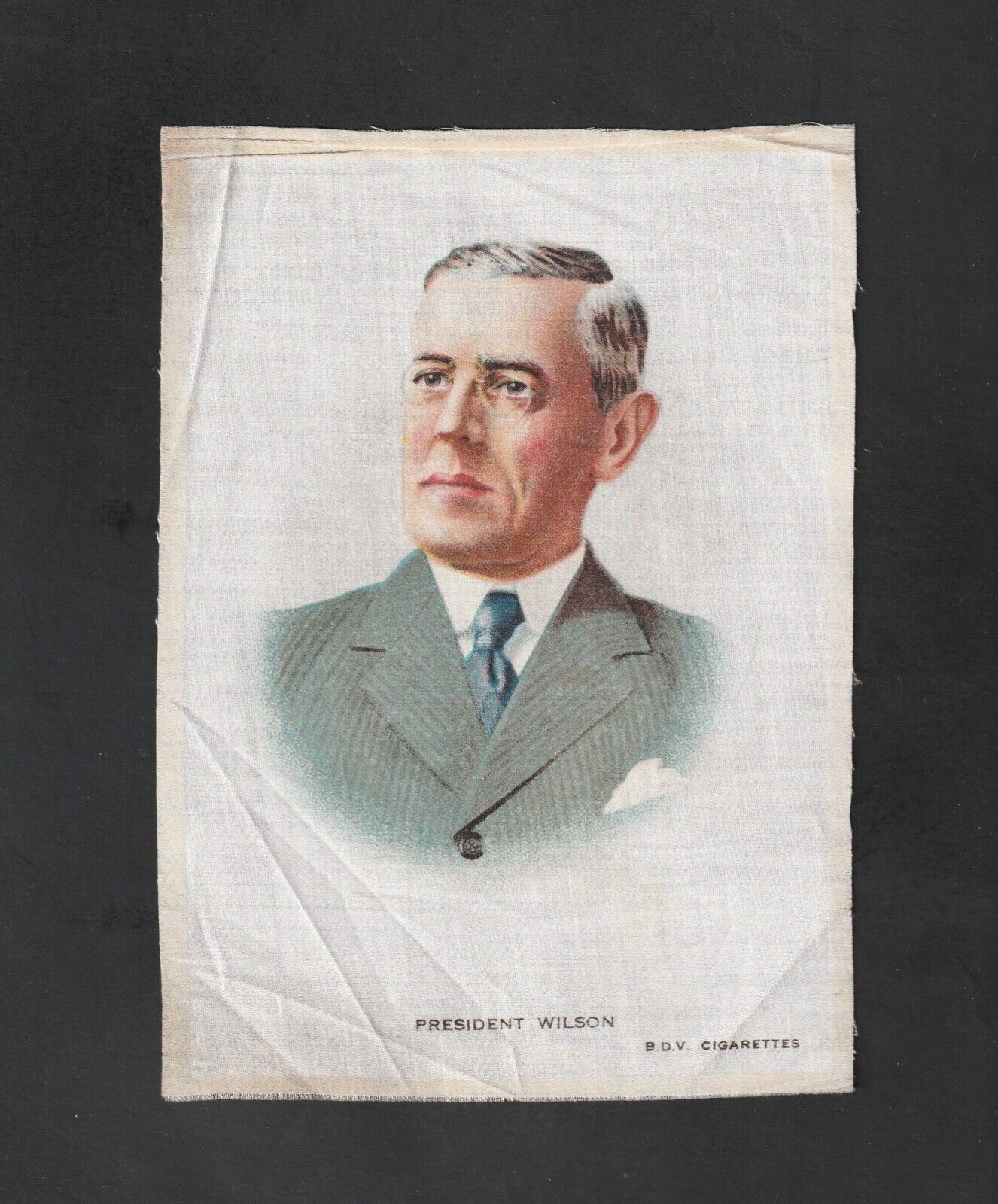 Amazing 1916 BDV Cigarettes President Woodrow Wilson Silk