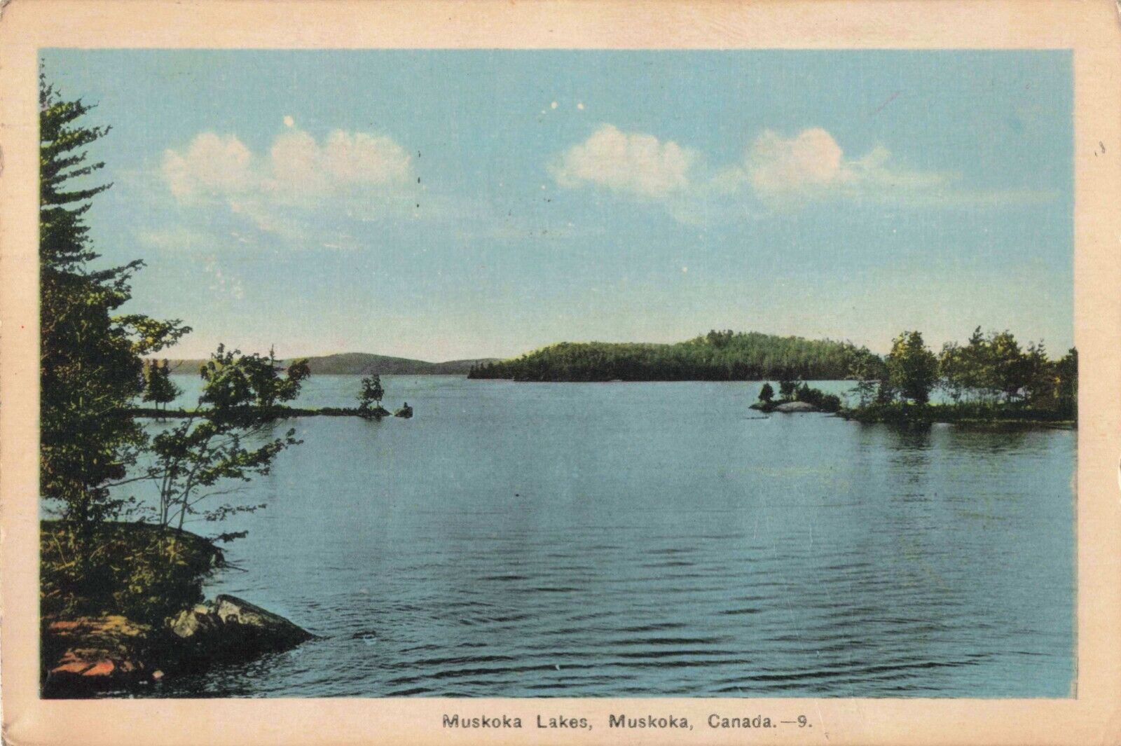 Muskoka Lakes Muskoka Ontario Canada 1939 Postcard