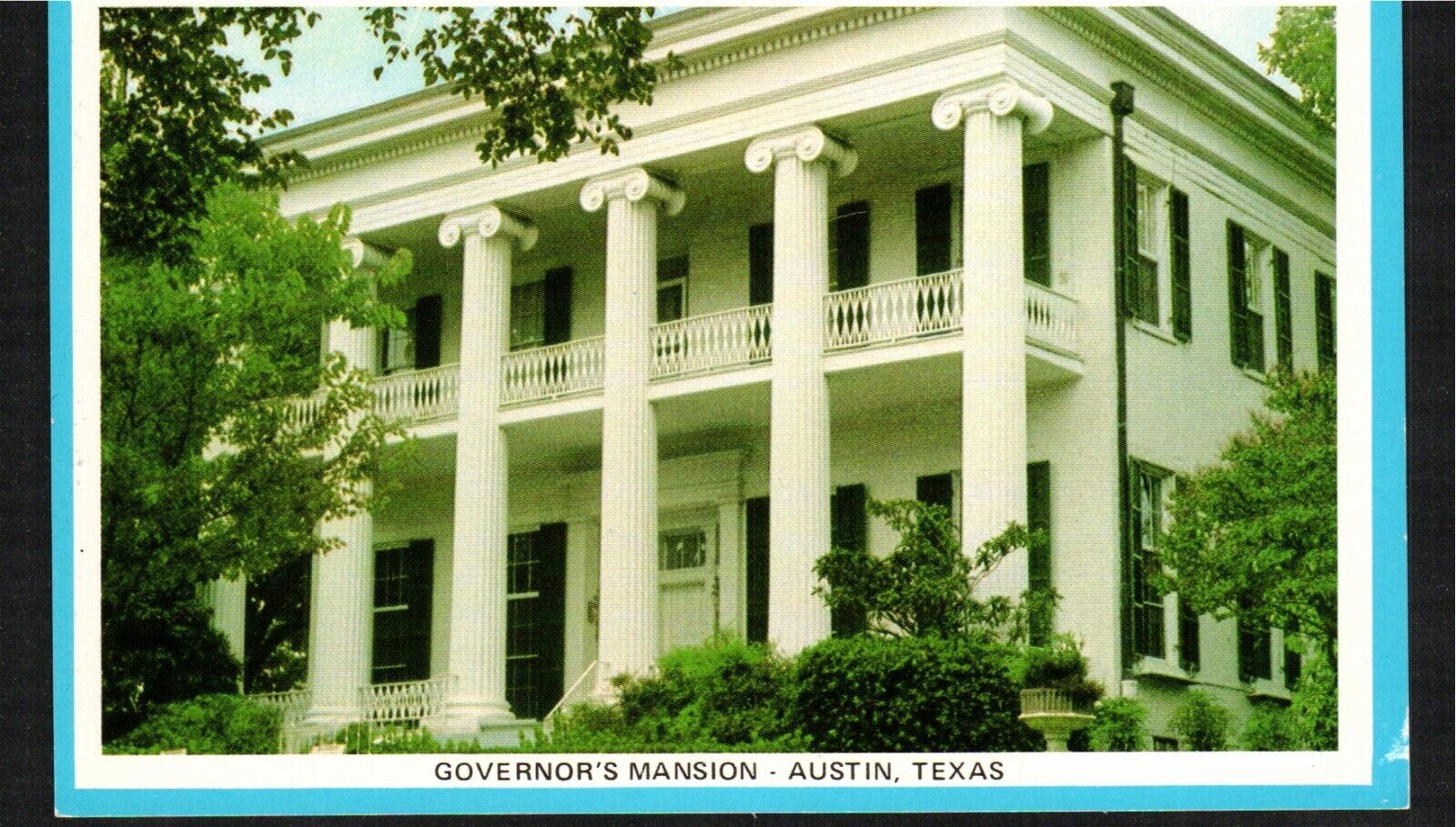 Old Postcard Austin,  Texas  Governor\'s Mansion Southern Colonial House Home