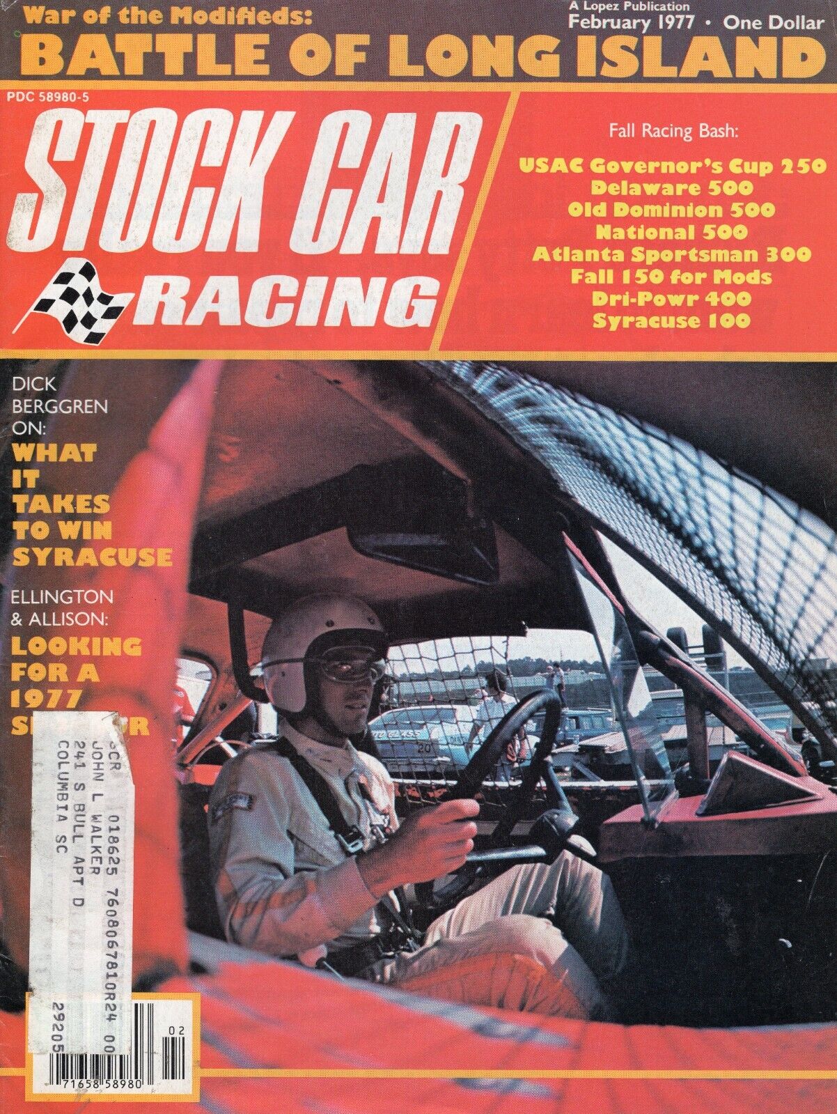 STOCK CAR RACING 1977 FEB - Fall Racing Bash, Syracuse 100, Ellington, Allison*