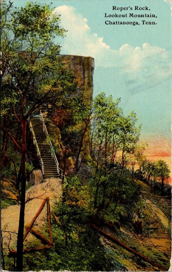 Roper\'s Rock, Lookout Mountain, Chattanooga, Tennessee. Postcard. X.