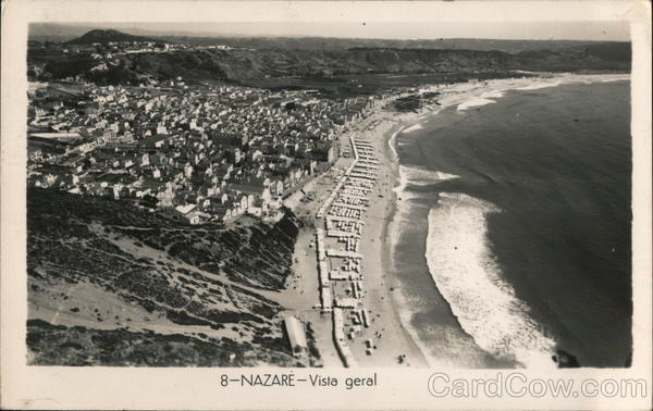 Portugal RPPC Nazare Vista Geral Real Photo Post Card 2$30, 90c stamp Vintage
