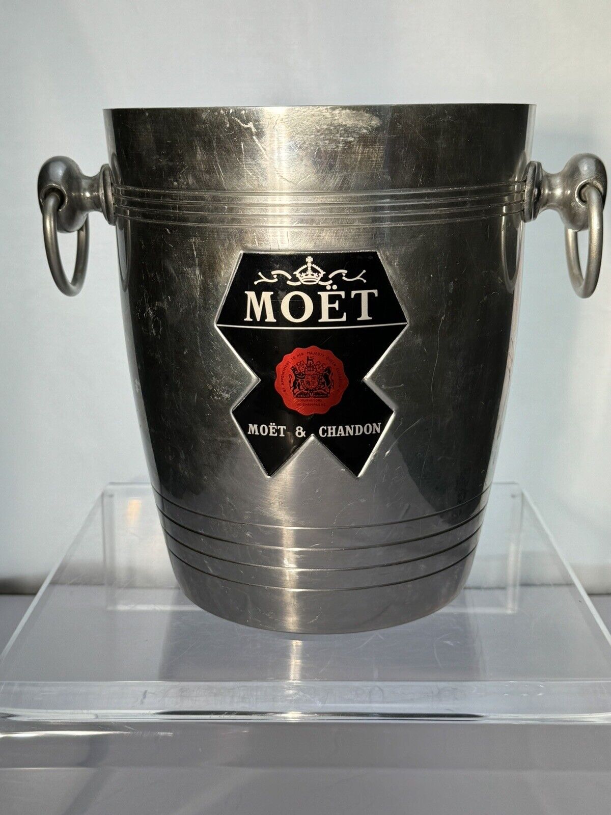 Moet & Chandon Aluminum Champagne Ice Bucket Made in France 1970’s VTG Barware
