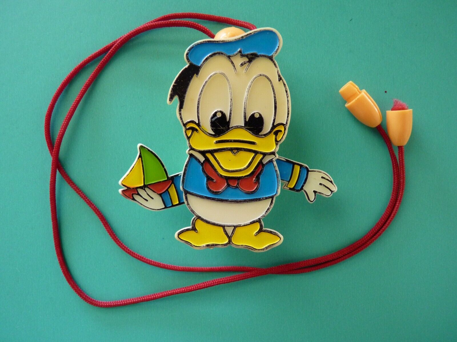 Vintage Walt Disney Productions Toybox Crib Pull Toy Baby Donald Duck