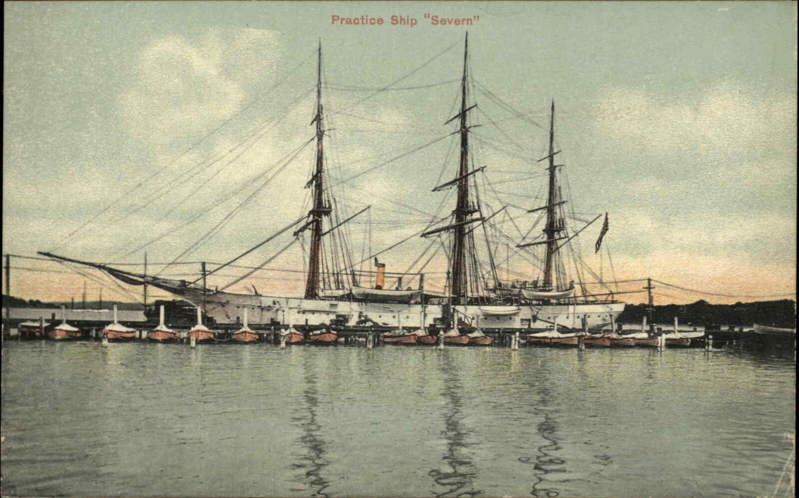 Practice Ship Severn Maritime History c1910 Vintage Postcard