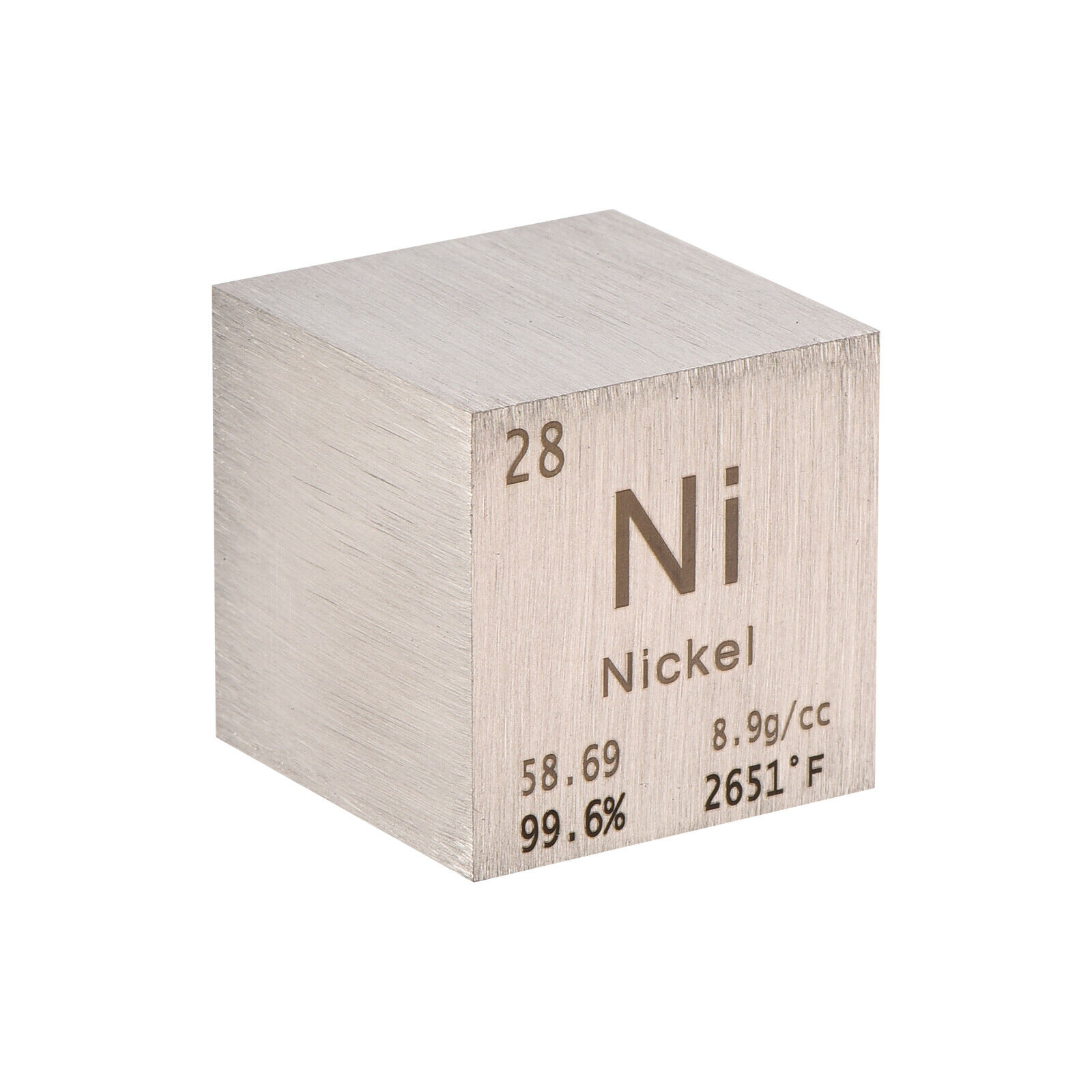 Tungsten Cube Nickel Metal Element High Density Block Pure Periodic, 1 Inch