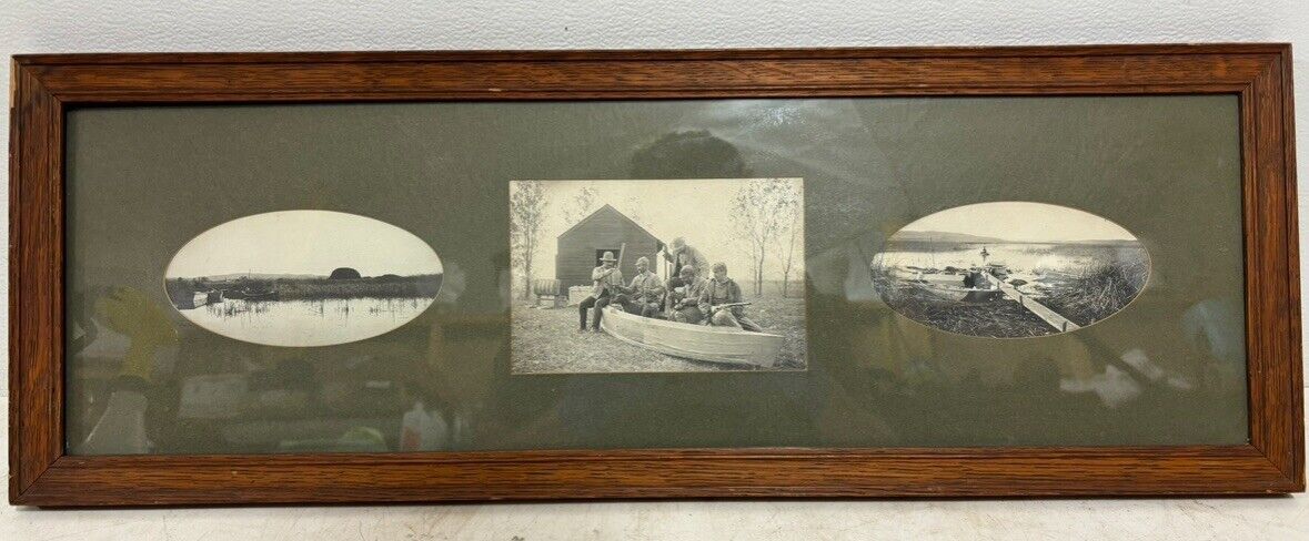 CA 1890’s Antique Framed Historic Hunting & Fishing Photographs - WYOMING