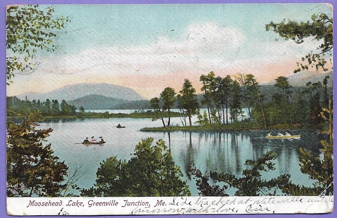 Antique 1906 Postcard: Moosehead Lake, Greenville Junction, ME; undivided back