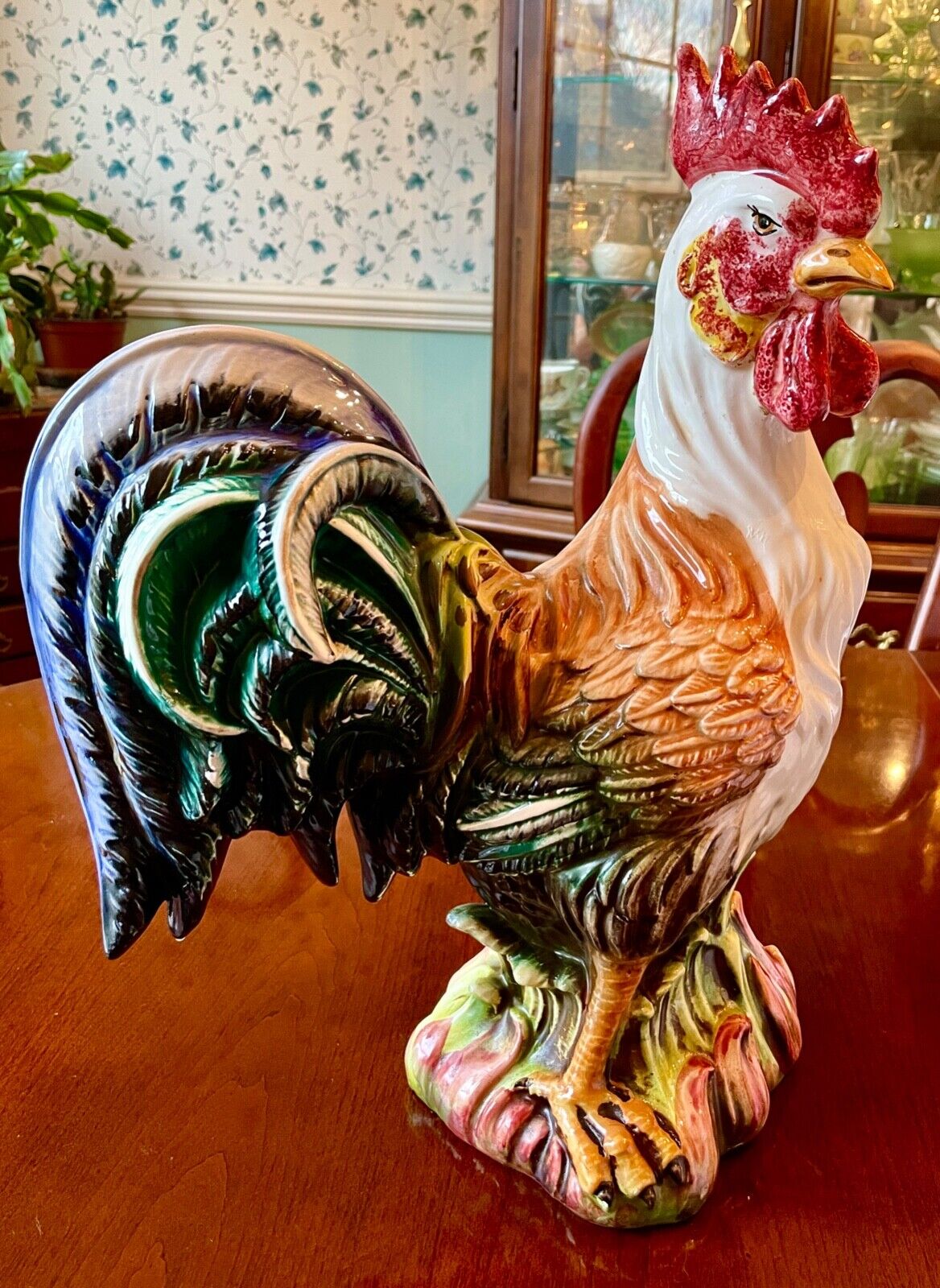 Ceramic Rooster Italian Handpainted 16 inches