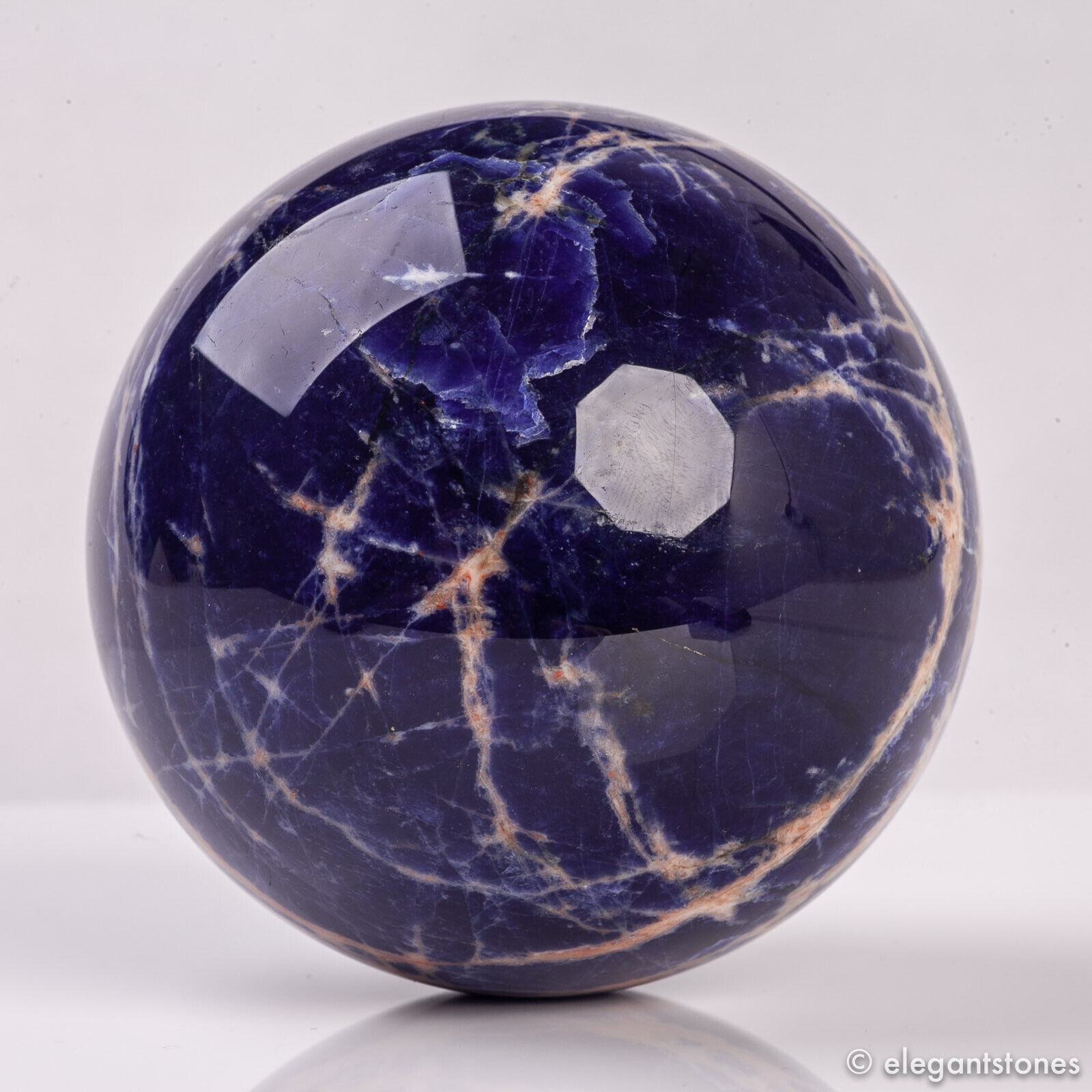 694g83mm Large Natural Blue Sodalite Quartz Crystal Sphere Healing Ball Chakra