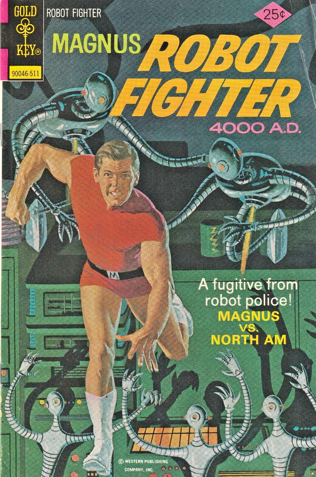 MAGNUS ROBOT FIGHTER #41   PROFESSOR HARBINGER  GOLD KEY  1975  NICE