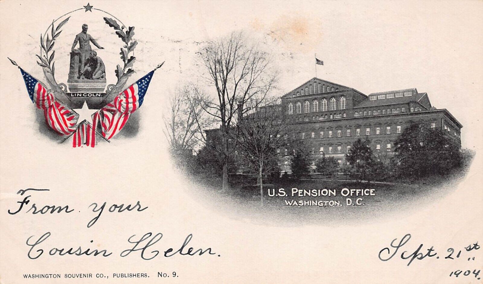 Washington DC Pension Office National Building Museum c1904 PMC Vtg Postcard D7