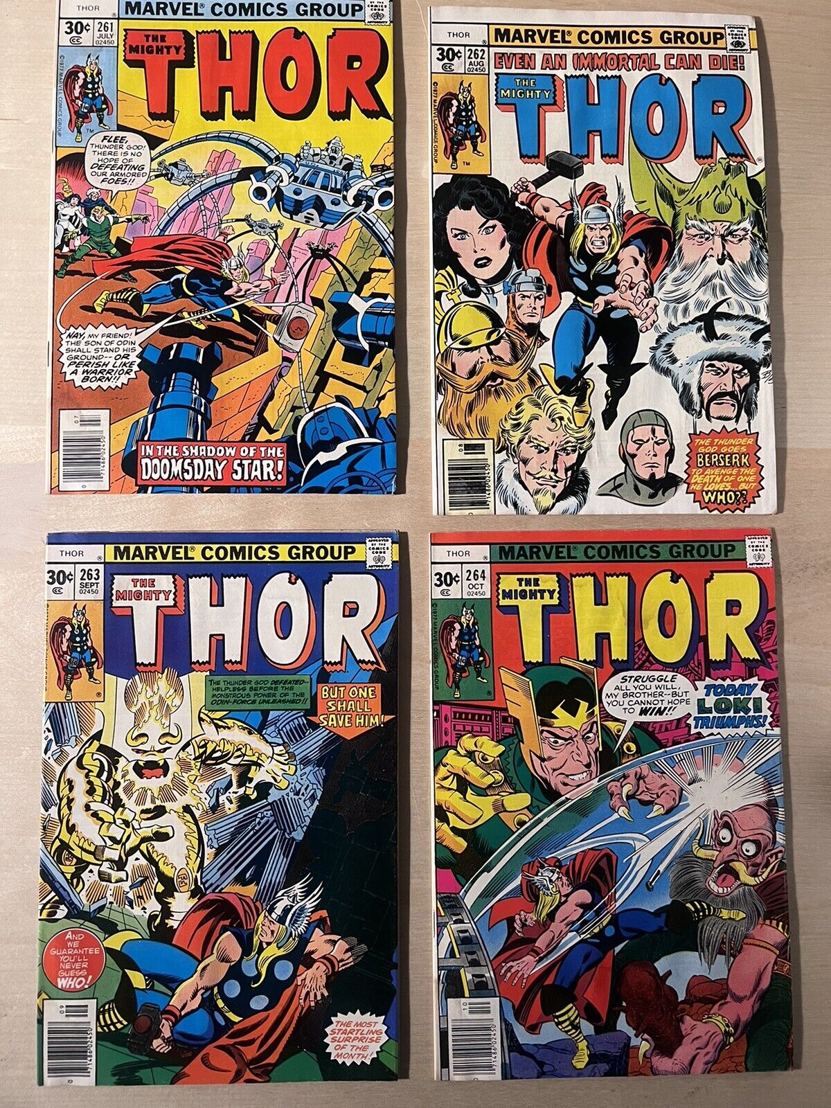 THOR #261 262 263 264 ( 1977 Marvel ). See Photos And Description