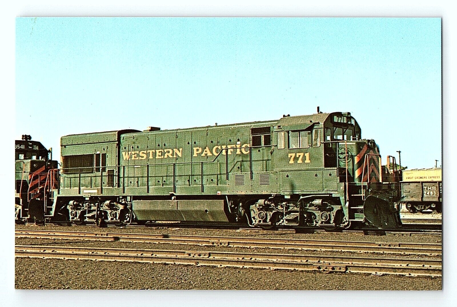 Western Pacific Railroad 771 U36B Demonstrator 304 Engine Vintage Postcard