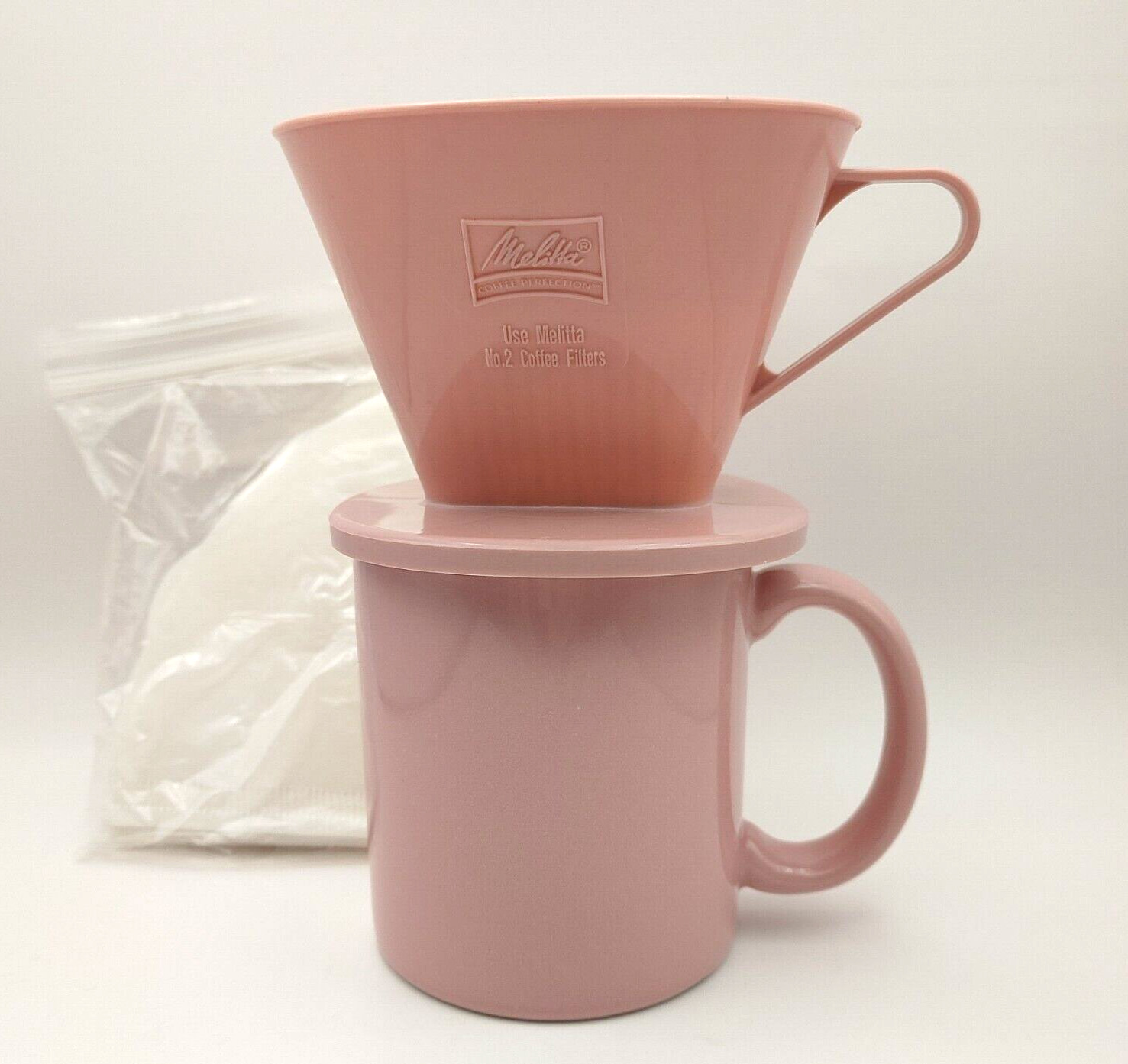 Melitta Perfect Start Pour Over Coffee Maker Set - Pink Ceramic Cup & Filters