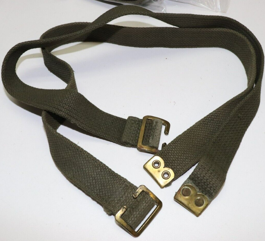 British p37 od cotton equipment utility straps 1 in wide x 27 in long Pair E7070