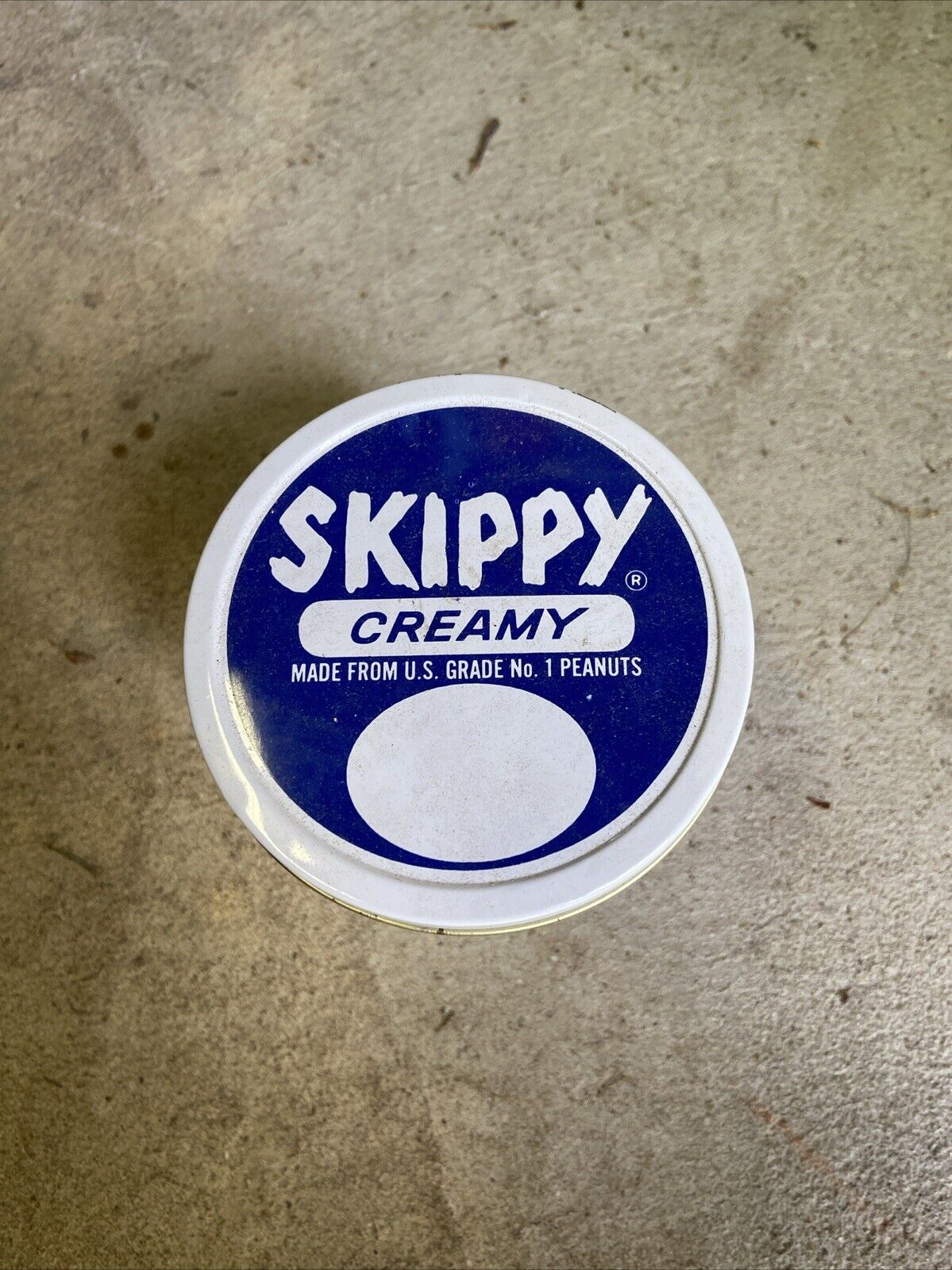 Vintage Skippy Creamy Peanut Butter Glass Jar With Metal Screw On Lid