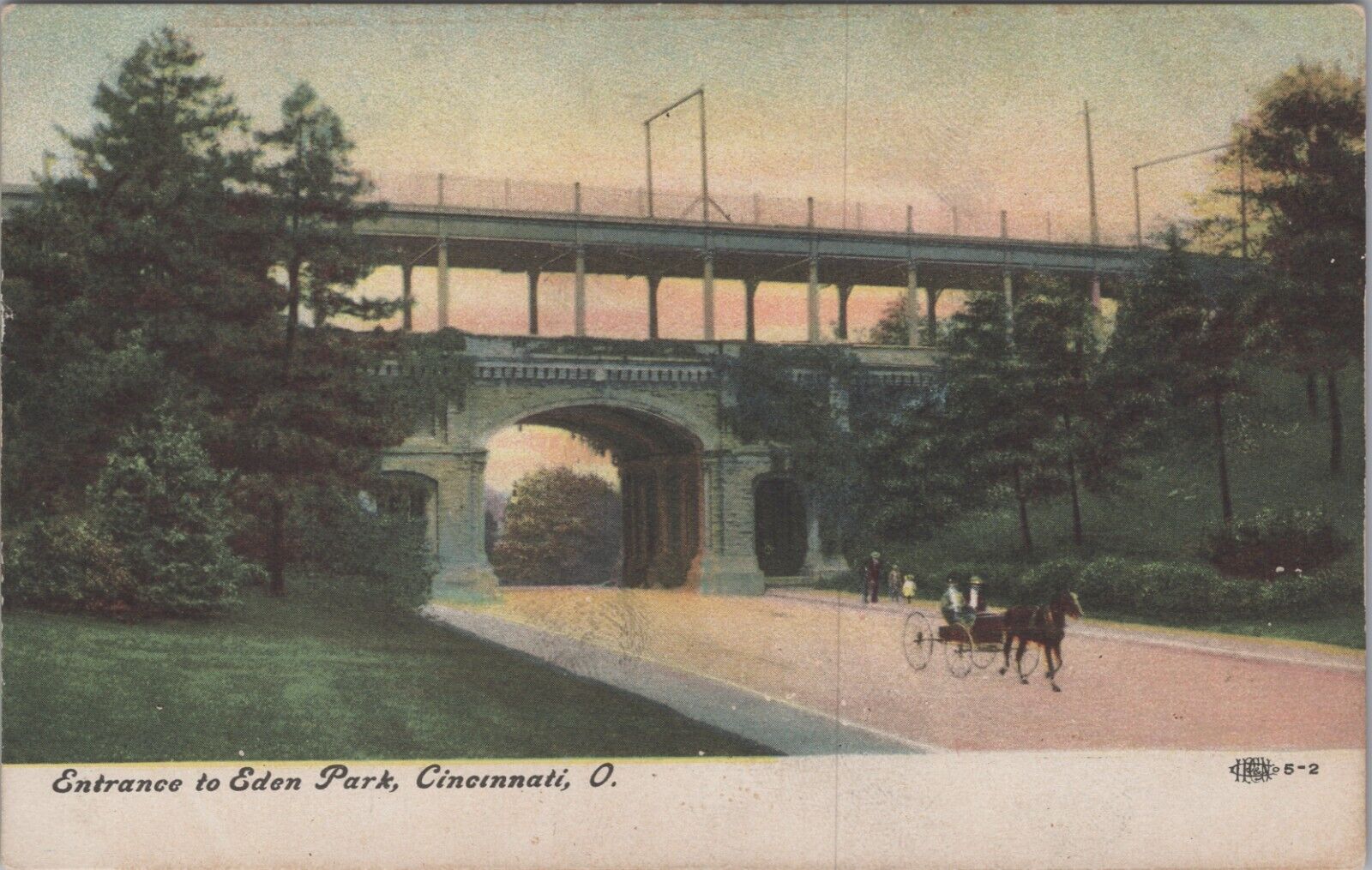 c1910s Postcard Cincinnati, Ohio OH ~ Entrance to Eden Park UNP 5104.4