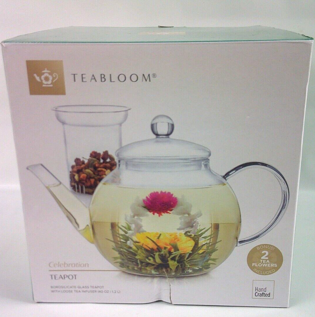 Tea Bloom Timeless Moments Celebration Flowering Teapot Set Te Pot 40 oz New