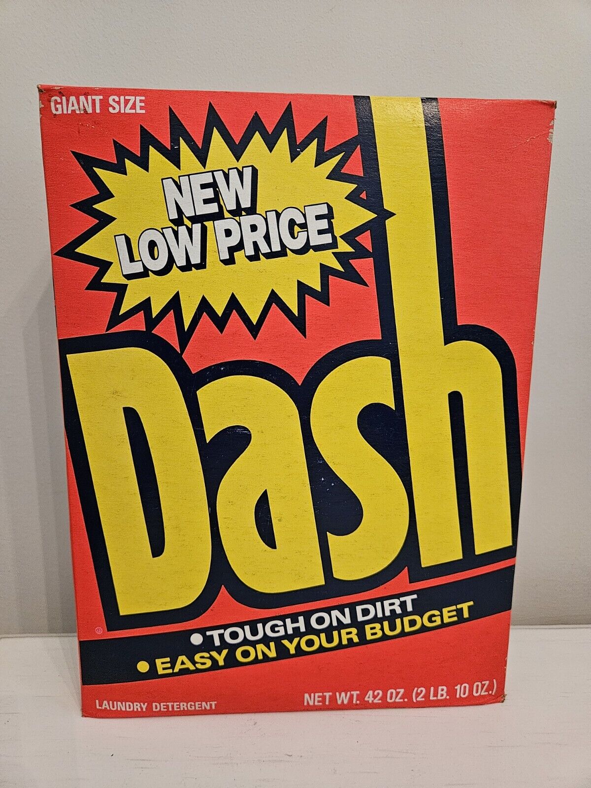 Vintage Retro 1980s NOS Full Laundry Detergent Box DASH Movie Prop Orange Box
