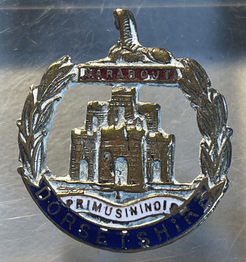 Military WW1 Dorsetshire Regiment Silver Sweetheart Dorset Button Badge