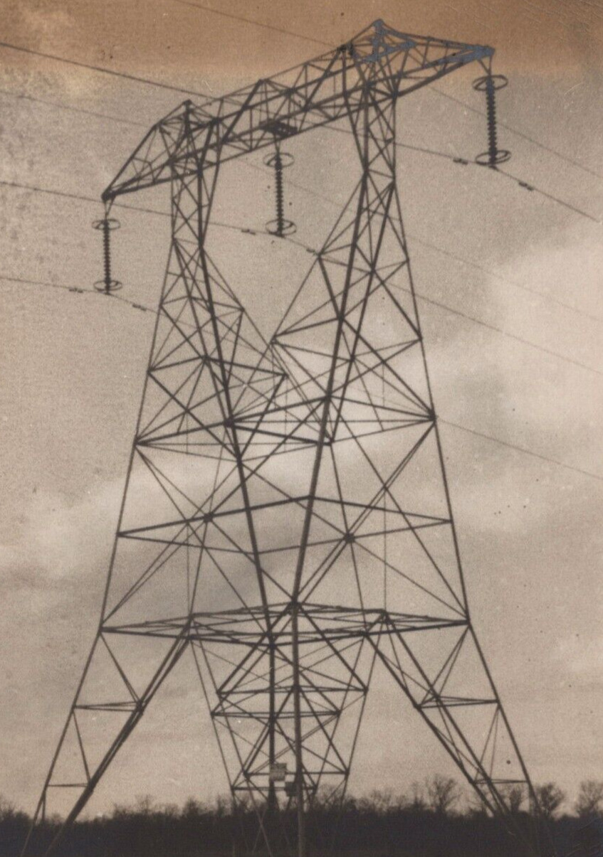 5G Photograph Artistic View Electric Power Pole Tower Geometric 1930\'s 5x7