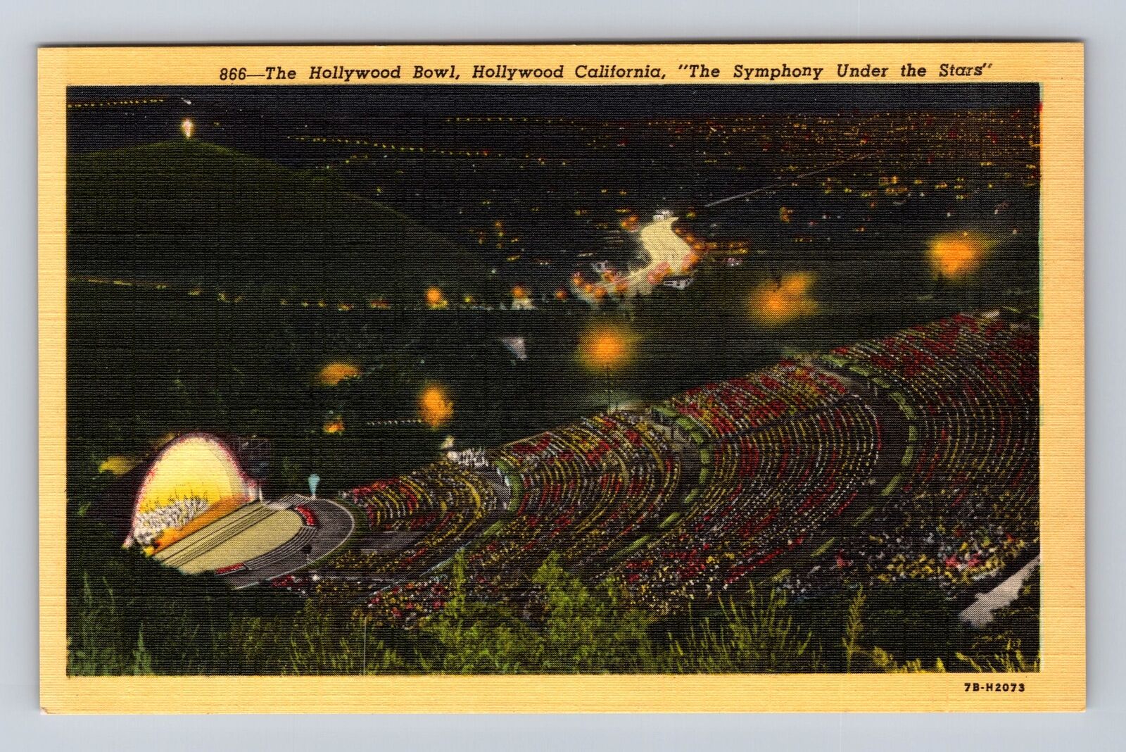 Hollywood CA- California, The Hollywood Bowl, Aerial, Antique, Vintage Postcard
