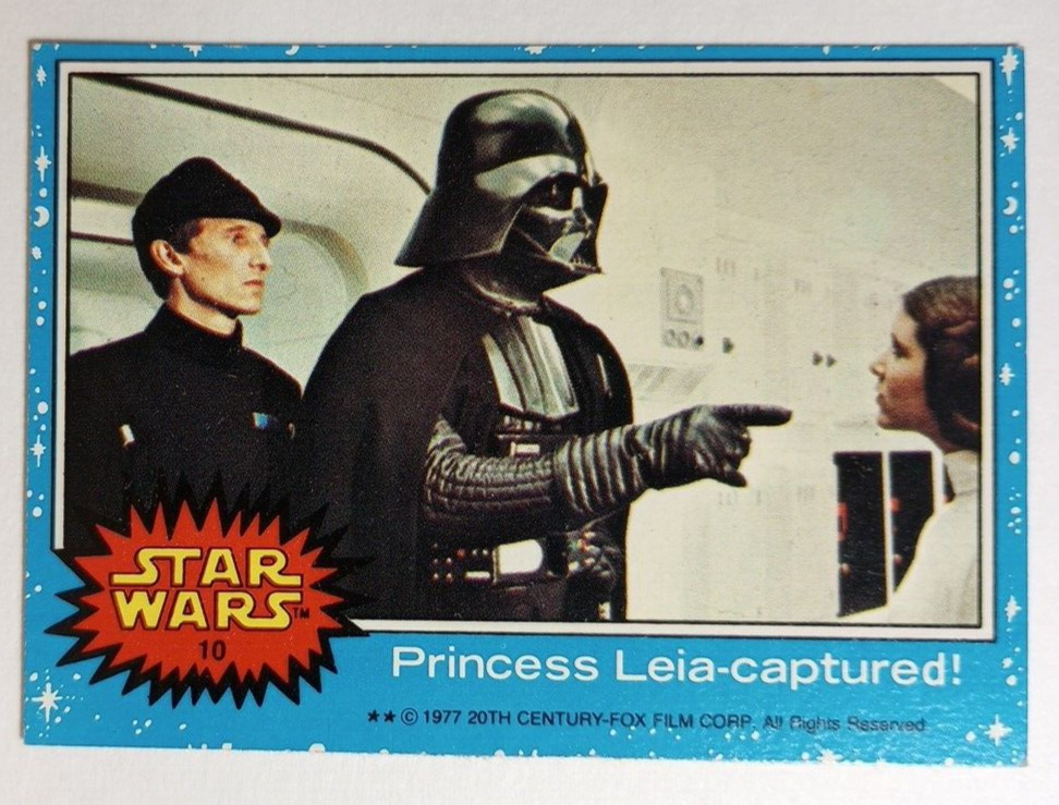 1977 Topps Star Wars PRINCESS LEIA-CAPTURED #10 Series 1 Blue Card 
