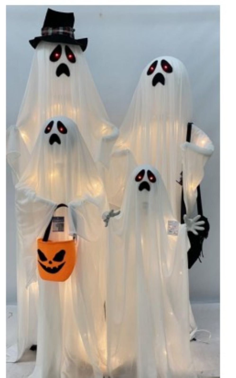 WAIT 4 IT 2024 HALLOWEEN SET OF (4) STANDING GHOST FAMILY LIGHTED (PRE SALE) 
