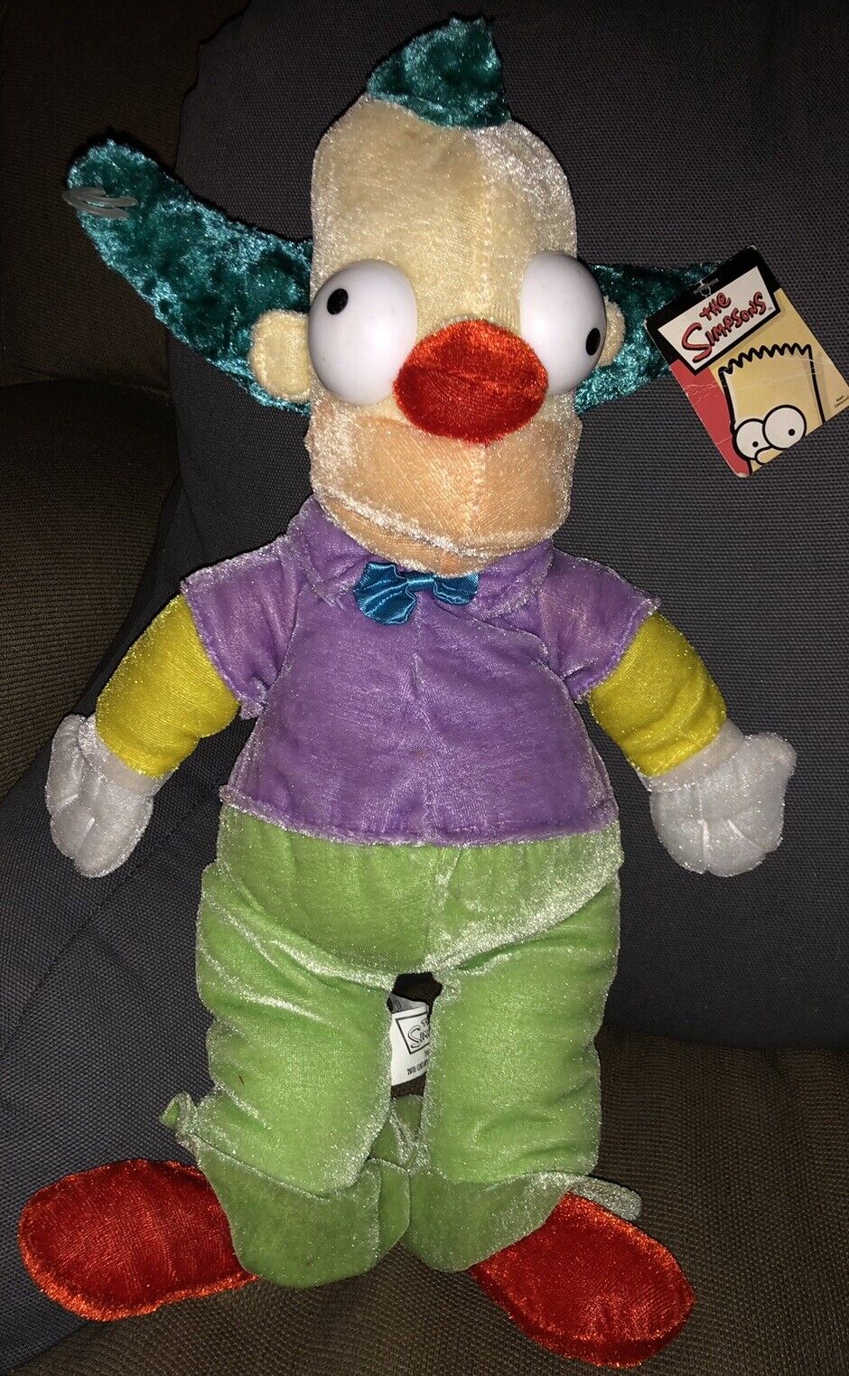 Krusty the Clown Plush The Simpsons 2005  W/Tag Stuffed 20th Century Fox Nanco