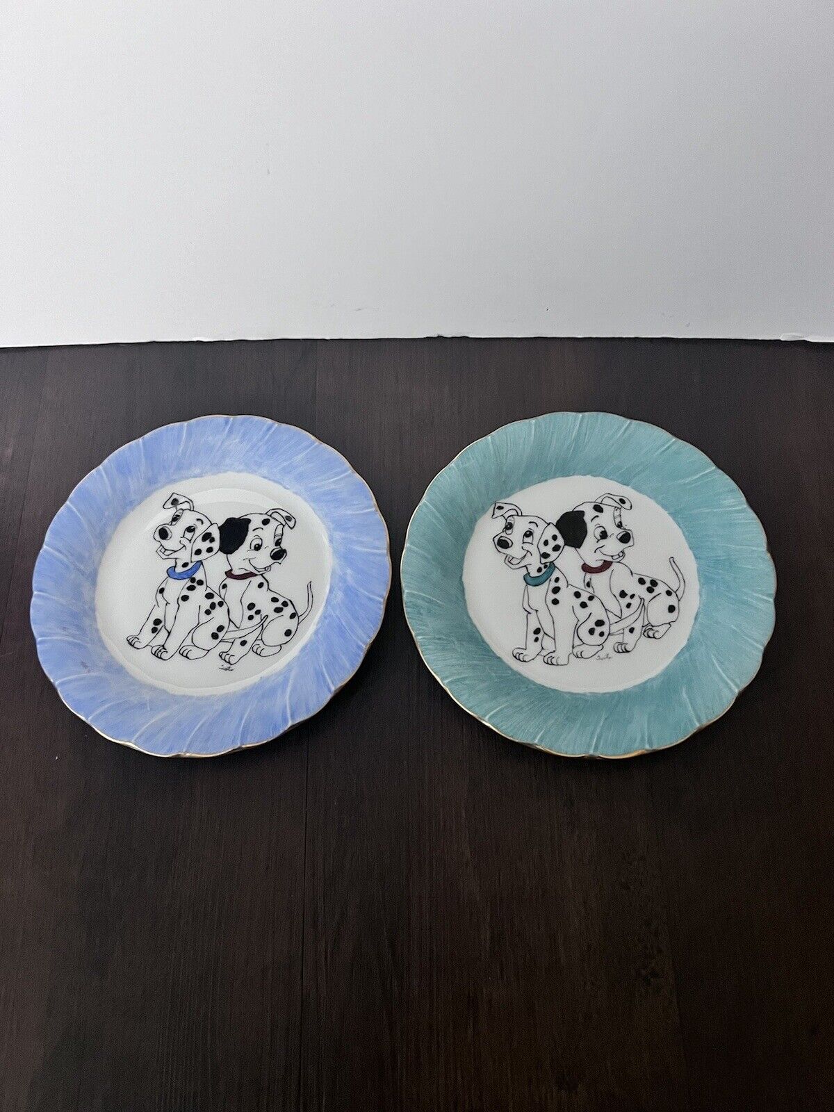 Disneys 101 Dalmatians Bone White Porcelain Fine  Decorative Plate Made Japan