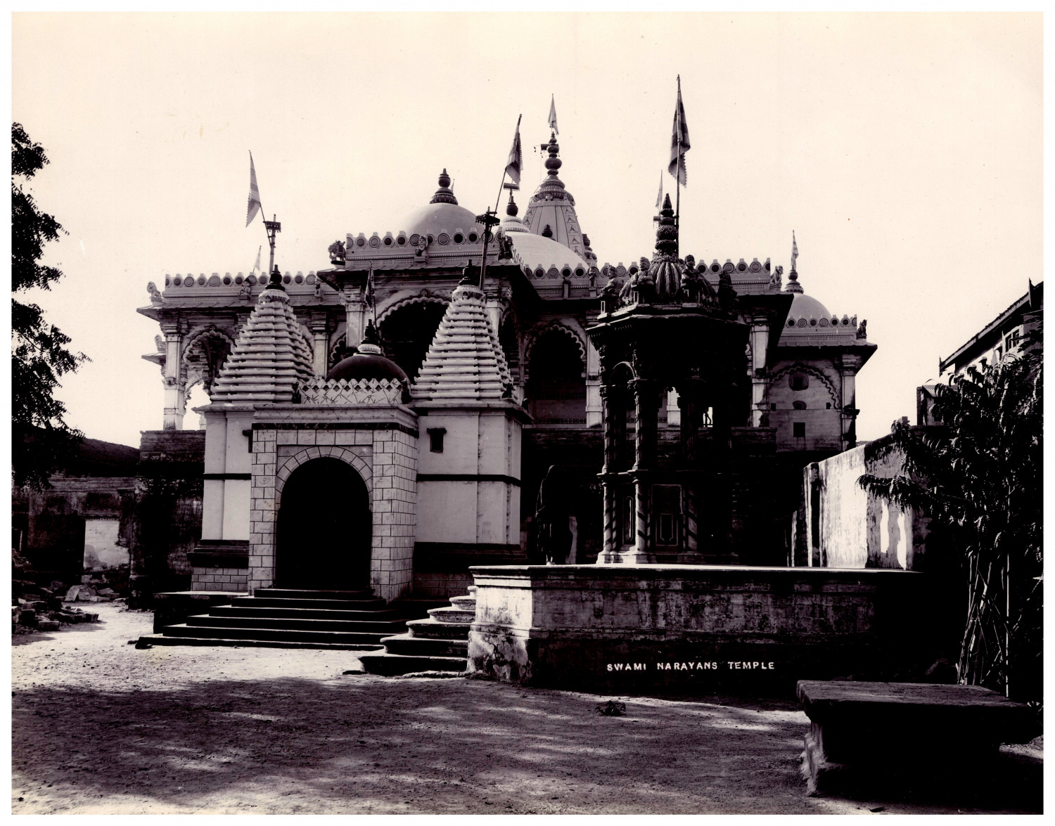 F. Nelson, India, Junagadh, Shree Swaminarayan Mukhya Temple Vintage Albumen Pri